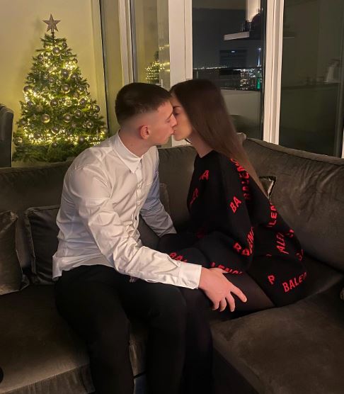 Robert Bozenik celebrating Christmas with his girlfriend Alexandra Vasanicova